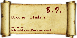Blocher Ilmár névjegykártya